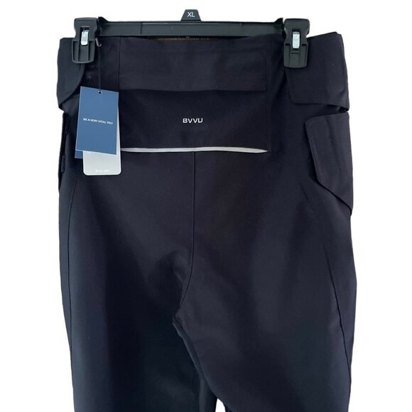 BVVU Womens High-Waisted Sauna Pants Large Black Silver Workout Fat-Burner NWT - Picture 5 of 16